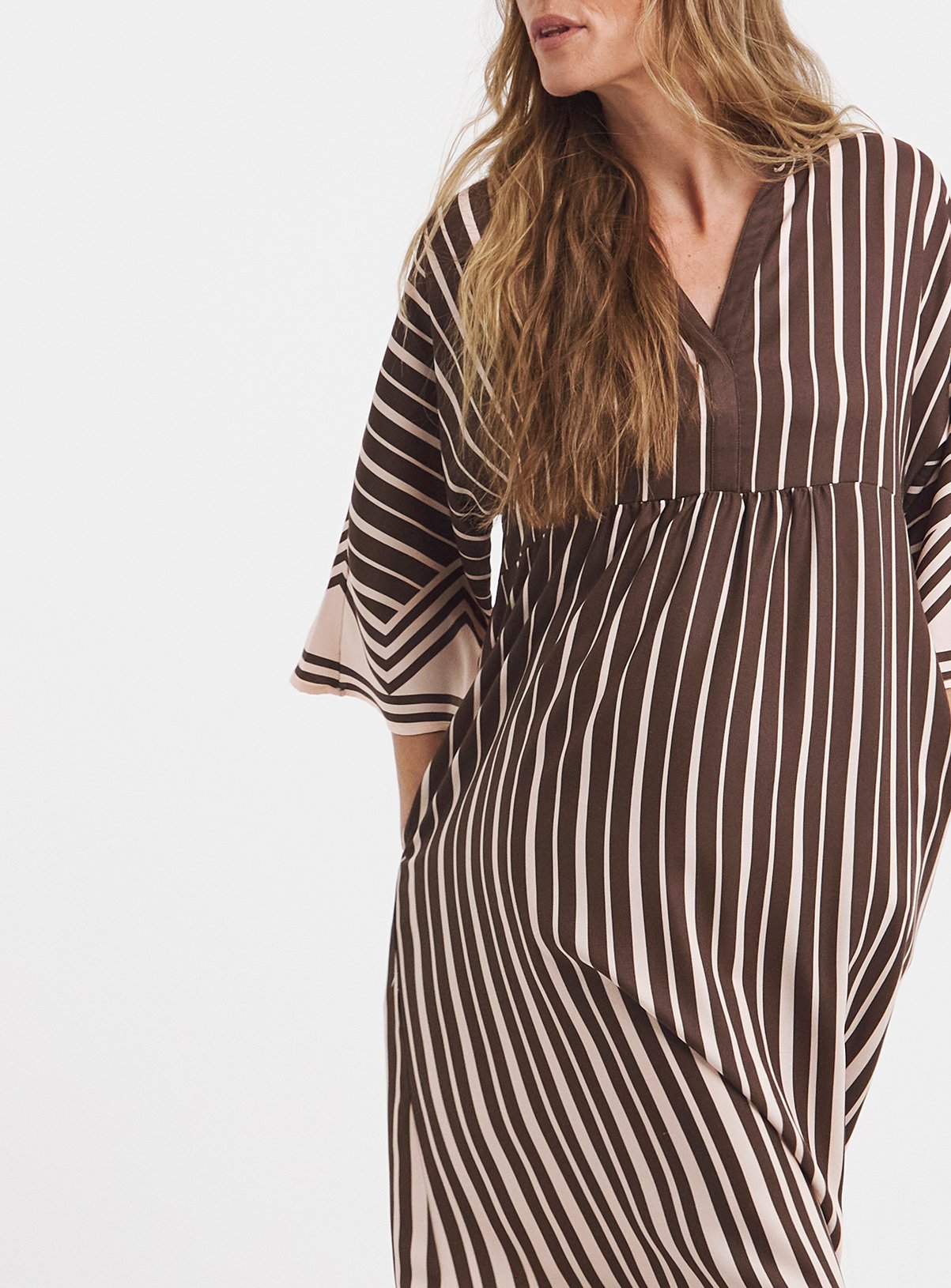 JD WILLIAMS Border Print Textured Placket Detail Smock Dress 32 - Image 4 thumbnail